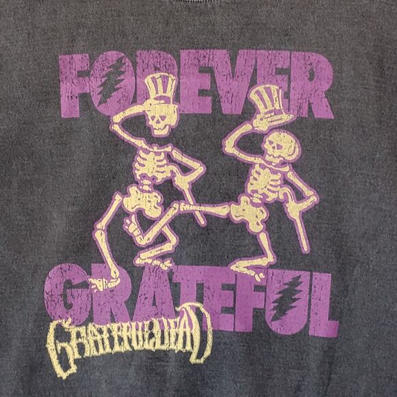Grateful Dead Graphic "Forever Grateful" Sweatshirt Size Medium Gray Crewneck - Picture 3 of 6